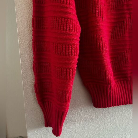 Vintage Keneth‎ Too! SZ S/M Red Crew Neck Sweater Classic Knit 80s - Picture 8 of 16